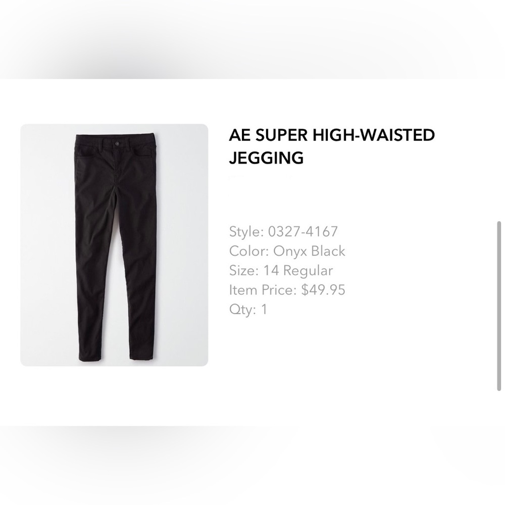 American Eagle Black Super High Waisted Jeggings